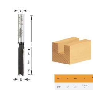 Fresa Recta 1/4″ Eje 1/4″ 2 Filos Timberline