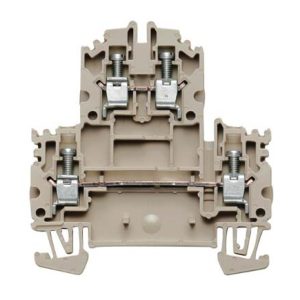 WDK 4N 1041900000 WEIDMULLER CLEMA DE PASO DOBLE PISO 4 MM² (26-10 AWG) 800V, 32A, COLOR BEIGE OSCURO