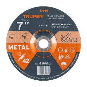Disco Tipo 42 de 7″ x 3.2 mm para corte de metal, Truper