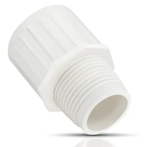 Adaptador macho de PVC blanco de 1/2″