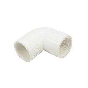 Codo con rosca de 3/4″ PVC blanco