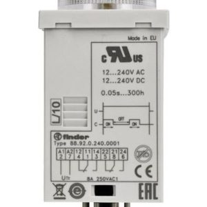88.92.0.240.0001; Relé de tiempo; 1,2s÷300h; DPDT; 250VAC/5A; Ualim: 12÷240VAC; 88. FINDER