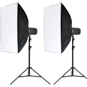 Kit 2 focos LED 100W 5200K con Softbox