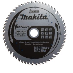 Disco Hoja de Sierra EFFICUT para Madera MDF Melamina Makita B-57370 165mm x 20mm x 56D para Sierras Circulares y de Incisión Inmersión