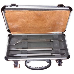 Juego Kit Set de Cinceles Plano, Plano Ancho y Punta Makita D-05181 3piezas Encastre SDS-Plus con Maletín para Rotomartillos Combinados