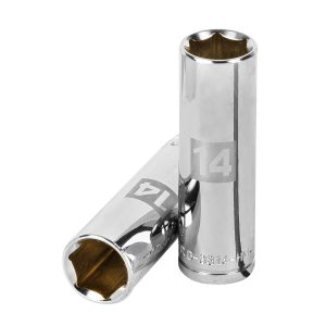 Dado largo de 14 mm, 6 puntas, cuadro 3/8″, Truper