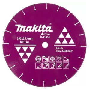 Disco Diamantado Corte Metal Makita D-41414 355mm(14”)x25.4mm(1”)x3.2mm(”) para Sierras Cortadoras Sensitivas