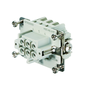 HDC HE 6 FP 1873520000 WEIDMULLER CONECTOR HEMBRA PUSH-IN, 500 V, 24 A, 6 POLOS
