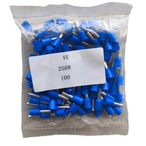 VE 2508 Punta terminal AWG 14 (ferrul) tipo CILINDRO conector de cable de 2.5 mm2, 100 PZAS