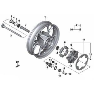 Eje Rueda Trasera Bmw F650Gs/F700Gs/F800Gs/Adv/F800R/Gt