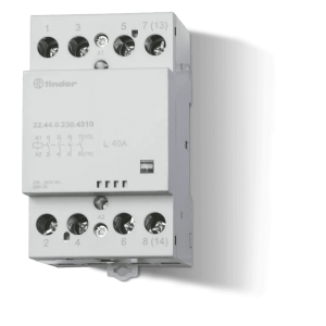 22.44.0.230.4310 CONTACTOR MODULAR BOBINA 230 VAC, 40 AMPERES MARCA FINDER