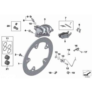 Tornillo Disco Freno Trasero BMW R1200GS-K25/ADV/K50/K51/R-NINET/K1600GT/F800R/F750GS/F850GS/ADV
